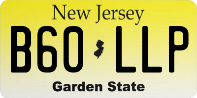 NJ license plate B60LLP