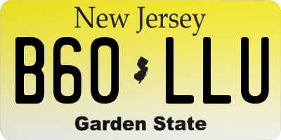 NJ license plate B60LLU
