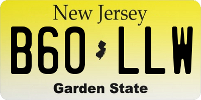 NJ license plate B60LLW