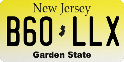 NJ license plate B60LLX