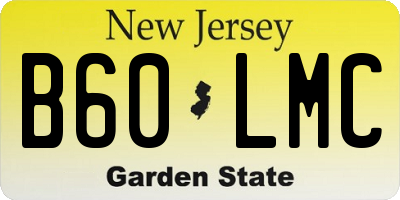 NJ license plate B60LMC