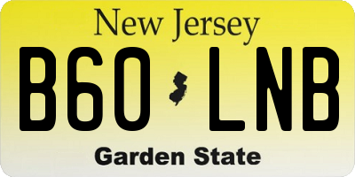 NJ license plate B60LNB