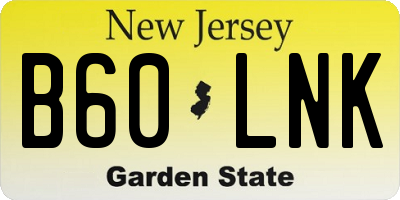 NJ license plate B60LNK