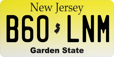 NJ license plate B60LNM