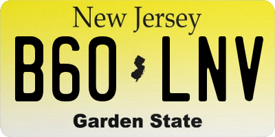 NJ license plate B60LNV