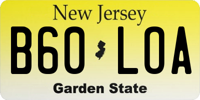 NJ license plate B60LOA