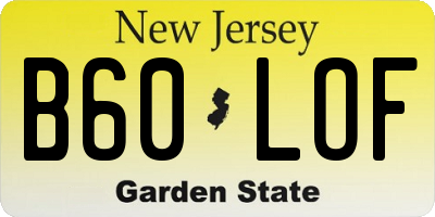 NJ license plate B60LOF