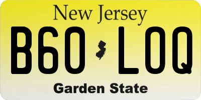 NJ license plate B60LOQ