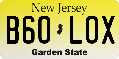 NJ license plate B60LOX