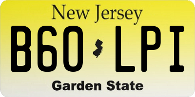 NJ license plate B60LPI