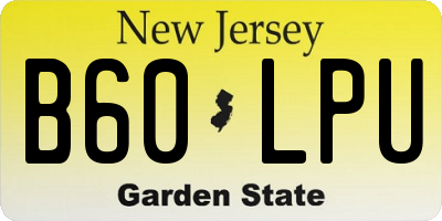 NJ license plate B60LPU