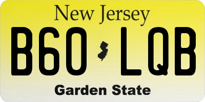 NJ license plate B60LQB