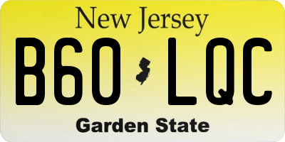 NJ license plate B60LQC