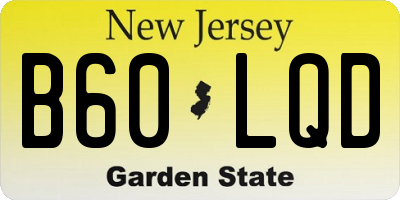 NJ license plate B60LQD
