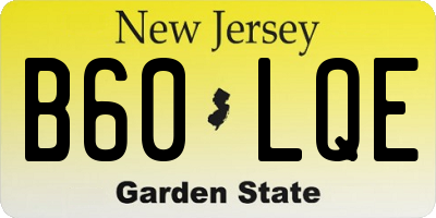NJ license plate B60LQE