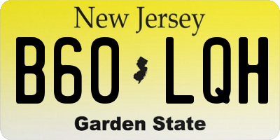 NJ license plate B60LQH