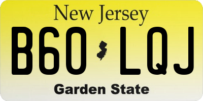 NJ license plate B60LQJ