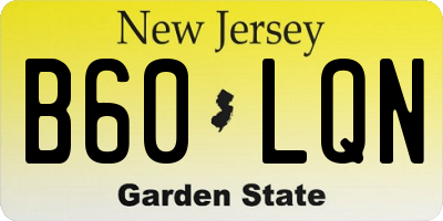 NJ license plate B60LQN