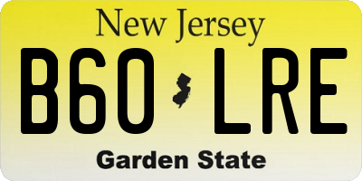 NJ license plate B60LRE