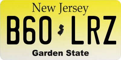NJ license plate B60LRZ