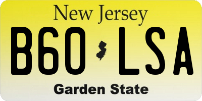 NJ license plate B60LSA