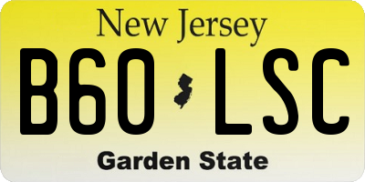 NJ license plate B60LSC
