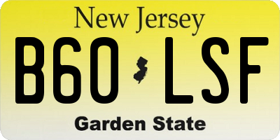 NJ license plate B60LSF
