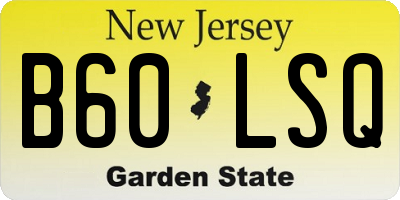 NJ license plate B60LSQ