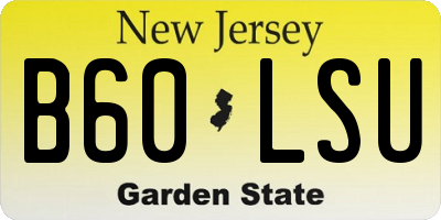 NJ license plate B60LSU