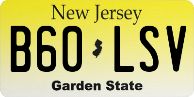 NJ license plate B60LSV