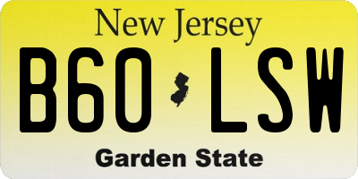 NJ license plate B60LSW