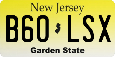 NJ license plate B60LSX