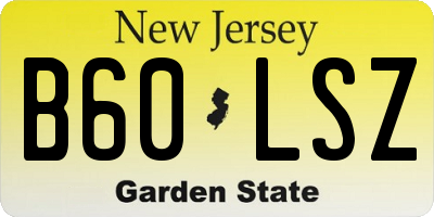NJ license plate B60LSZ