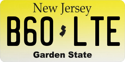 NJ license plate B60LTE