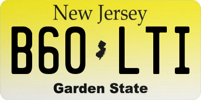 NJ license plate B60LTI