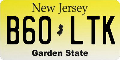 NJ license plate B60LTK