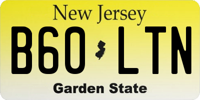 NJ license plate B60LTN