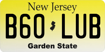 NJ license plate B60LUB