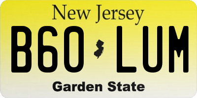 NJ license plate B60LUM