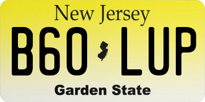 NJ license plate B60LUP