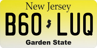 NJ license plate B60LUQ