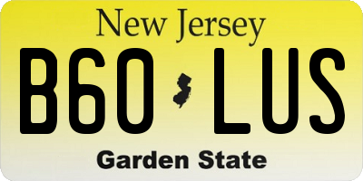 NJ license plate B60LUS