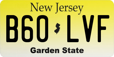 NJ license plate B60LVF