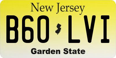 NJ license plate B60LVI