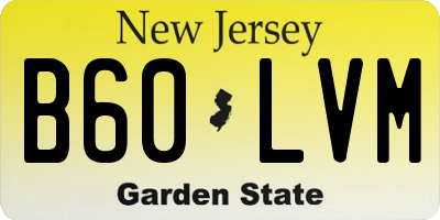 NJ license plate B60LVM