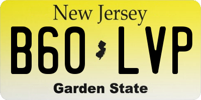 NJ license plate B60LVP
