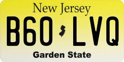 NJ license plate B60LVQ