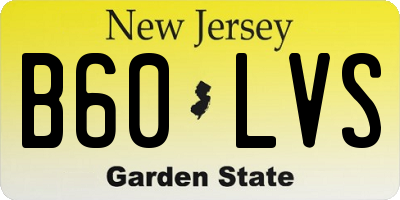 NJ license plate B60LVS
