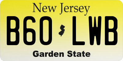 NJ license plate B60LWB