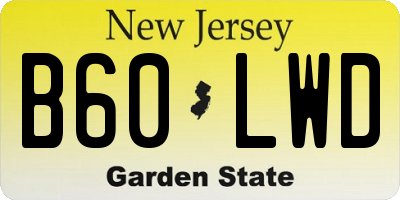 NJ license plate B60LWD